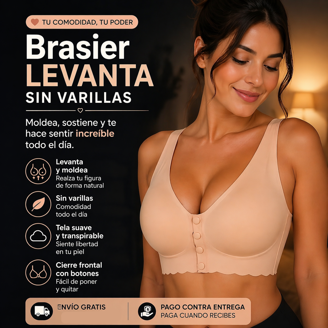 Brasier LevantaFit™ Sin Varillas – Soporte Invisible y Comodidad Total