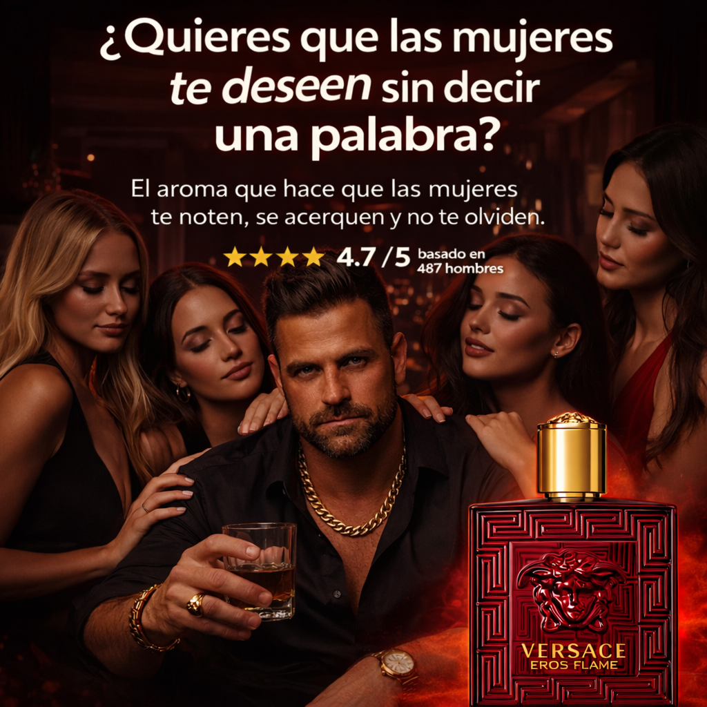 Versace Eros Flame™ – Intensidad Ardiente y Atracción Imparable